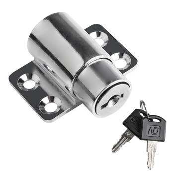 Cerradura de ventana / Cerradura de seguridad con llave para ventanas y puertas correderas - Plata