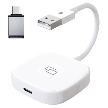 Adaptador de espejo CarPlay THT-020-7 para iPhone - USB-A, USB-C - Blanco