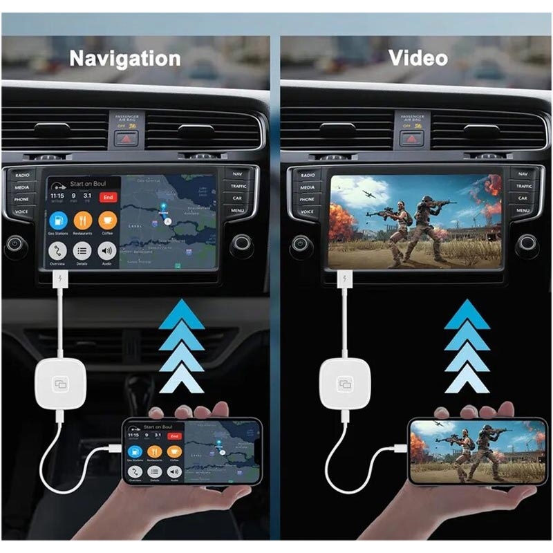 Adaptador Carplay Inalámbrico Blanco Para iPhone