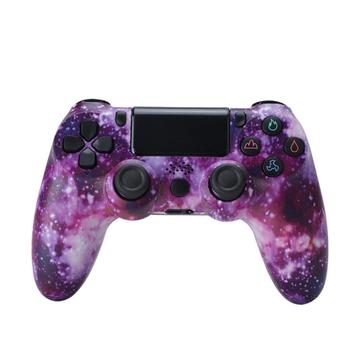 Mando de juegos inalámbrico Gamepad para PS4 Joystick con altavoz y conector para auriculares estéreo - Cielo estrellado morado