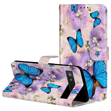 Funda Serie Wonder para Google Pixel 7a - Estilo Cartera - Mariposa Azul