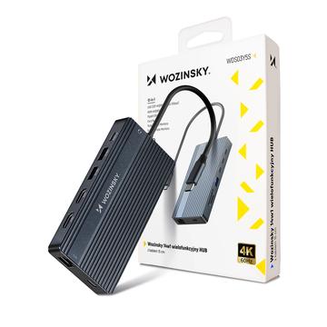 Hub USB-C 14 en 1 Wozinsky WDS03Y5S con soporte para tres monitores - Gris