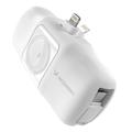 Wozinsky WF16-YLS 5000mAh Lightning Power Bank con cable USB-C integrado y cargador Apple Watch - 15W - Blanco