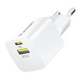 Wozinsky WWCEAC Cargador de pared de doble puerto GaN 33W - USB-A, USB-C - Blanco