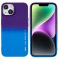 Carcasa de TPU X-Level Rainbow para iPhone 14 - Azul / Púrpura