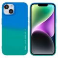 Carcasa de TPU X-Level Rainbow para iPhone 14 Plus - Verde / Azul