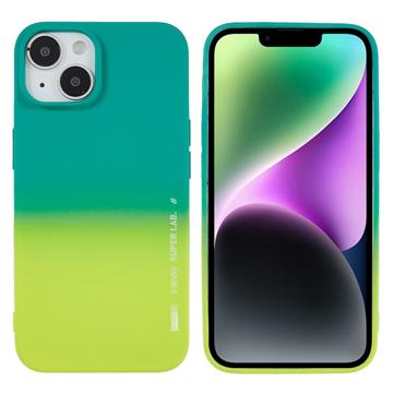 Carcasa de TPU X-Level Rainbow para iPhone 14 Plus - Amarillo / Verde