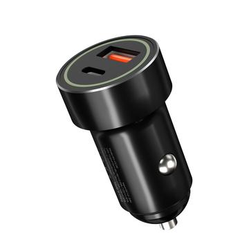 Cargador rápido para coche XO CC32 20W - PD3.0 USB-C, QC3.0 USB-A - Negro