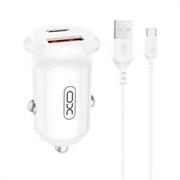 Cargador de coche de doble puerto XO CC69 de 30W con cable USB-C