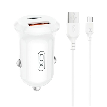 Cargador de coche de doble puerto XO CC69 de 30W con cable USB-C