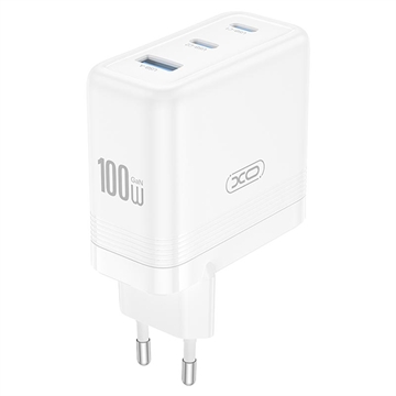 Cargador de pared XO CE35 100W PD - 2x USB-C & USB-A - Blanco