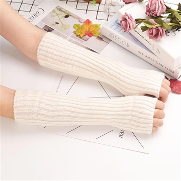 XT-0016 Guantes de invierno sin dedos - 30cm - Blanco