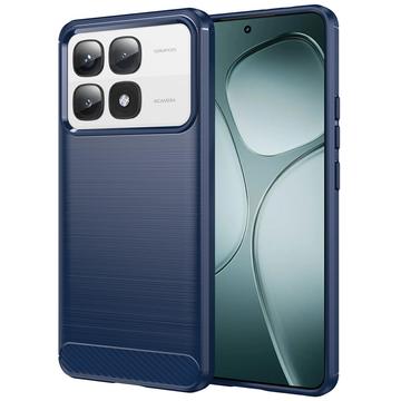 Carcasa de TPU Brushed para Xiaomi 14T Pro - Fibra de Carbono - Azul