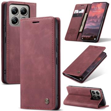 Funda Caseme Serie 013 para Xiaomi 14T Pro - Estilo Cartera - Vino Tinto