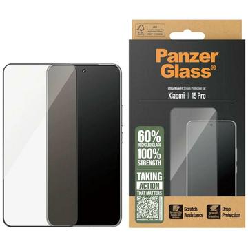 Protector de Pantalla PanzerGlass Ultra-Wide Fit para Xiaomi 15 Pro - Borde negro