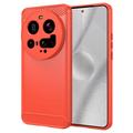 Carcasa de TPU Brushed para Xiaomi 15 Ultra - Fibra de Carbono - Rojo
