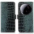 Funda Crocodile con RFID para Xiaomi 15 Ultra - Estilo Cartera - Verde
