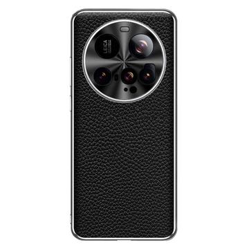 Xiaomi 15 Ultra Funda de TPU recubierta de cuero - Negro