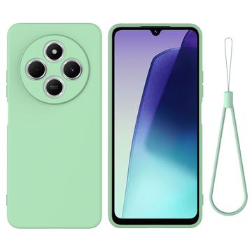 Xiaomi 15 Ultra Funda de silicona líquida con correa de mano - Verde