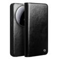 Funda Clásica de Cuero Qialino para Xiaomi 15 Ultra - Estilo Cartera - Negro