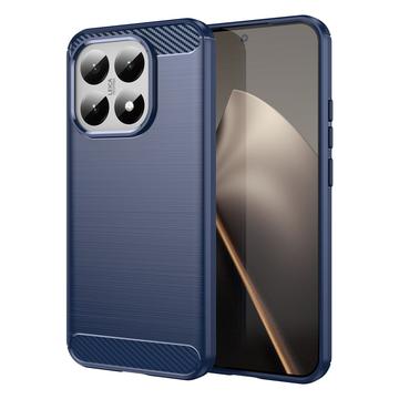 Carcasa de TPU Brushed para Xiaomi 15T - Fibra de Carbono - Negro - Azul