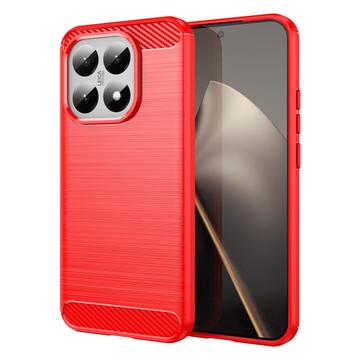 Carcasa de TPU Brushed para Xiaomi 15T - Fibra de Carbono - Rojo
