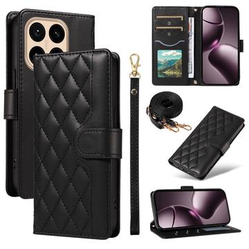 Funda acolchada de lujo para Xiaomi 15T - Estilo Cartera - Negro