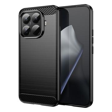 Carcasa de TPU Brushed para Xiaomi 15T Pro - Fibra de Carbono - Negro