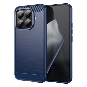 Carcasa de TPU Brushed para Xiaomi 15T Pro - Fibra de Carbono - Negro - Azul