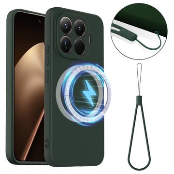 Funda de Silicona Líquida para Xiaomi 15T Pro - Compatible con MagSafe - Verde Oscuro