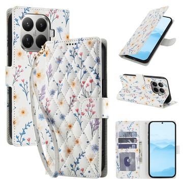 Funda Rómbica Floral de Cartera para Xiaomi 15T Pro