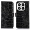 Funda Crocodile con RFID para Xiaomi 17 - Estilo Cartera - Negro