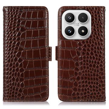 Funda Crocodile con RFID para Xiaomi 17 - Estilo Cartera - Marrón