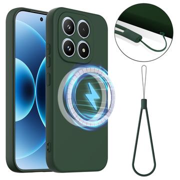 Funda de Silicona Líquida para Xiaomi 17 - Compatible con MagSafe - Verde Oscuro