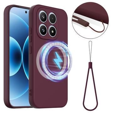 Funda de Silicona Líquida para Xiaomi 17 - Compatible con MagSafe - Vino Tinto