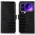 Funda Crocodile con RFID para Xiaomi 17 Pro - Estilo Cartera - Negro