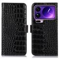 Funda Crocodile con RFID para Xiaomi 17 Pro Max - Estilo Cartera - Negro
