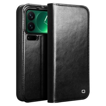 Funda Clásica de Cuero Qialino para Xiaomi 17 Pro Max - Estilo Cartera - Negro