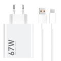 Xiaomi 67W Cargador de viaje con 6A USB-C Cable MDY-14-EW - Bulk - Blanco