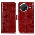 Funda Crocodile con RFID para Xiaomi Poco F7 Pro - Estilo Cartera - Rojo