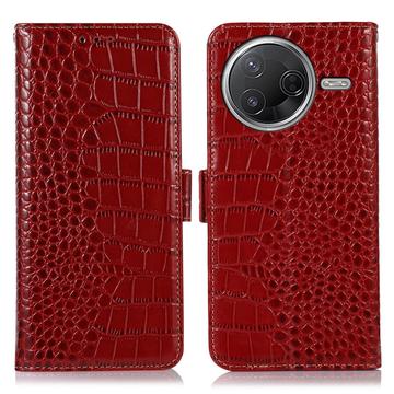 Funda Crocodile con RFID para Xiaomi Poco F7 Pro - Estilo Cartera - Rojo