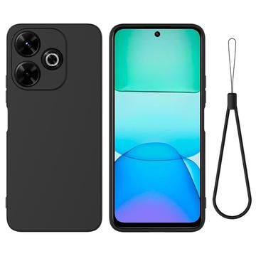 Funda de Silicona Líquida para Xiaomi Poco M6 Plus - Negro