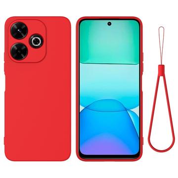 Funda de Silicona Líquida para Xiaomi Poco M6 Plus - Rojo