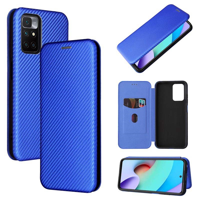 Funda con Tapa Xiaomi Redmi 10/10 Prime - Carbon - Azul
