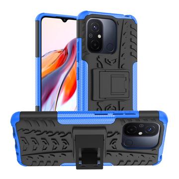 Carcasa Híbrida Antideslizante con Soporte para Xiaomi Redmi 12C, Poco C55 - Azul / Negro