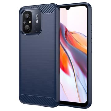 Carcasa de TPU Brushed para Xiaomi Redmi 12C - Fibra de Carbono - Azul