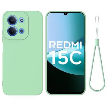 Xiaomi Redmi 15C Funda de silicona líquida con correa de mano
