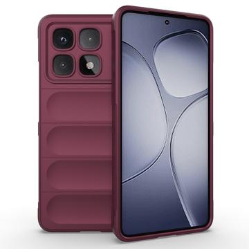 Carcasa de TPU Rugged para Xiaomi Redmi K70 Ultra - Vino Tinto