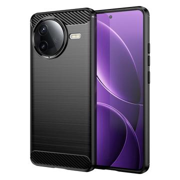 Carcasa de TPU Brushed para Xiaomi Redmi K80/Poco F7 Pro - Fibra de Carbono - Negro
