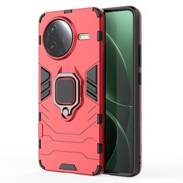 Xiaomi Redmi K80/Poco F7 Pro Funda Híbrida con Soporte de Anillo - Rojo